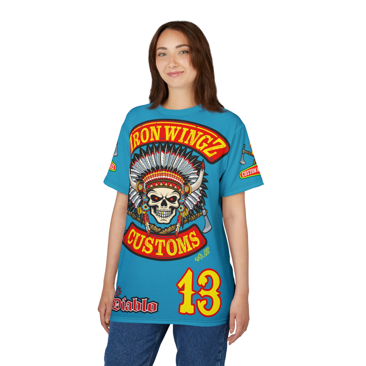 Iron Wingz Garage HiViZ Motorcycle Rider Super Tee