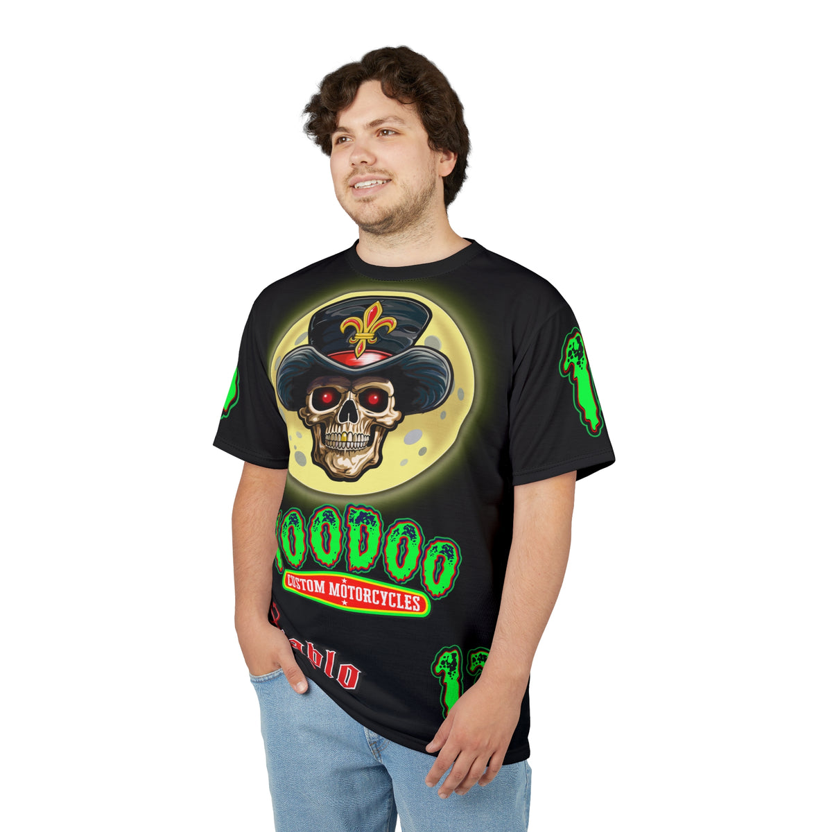Voodoo Motorcycles HiViz Super Tee, Unique Graphic Tee, Custom HiViZ Apparel