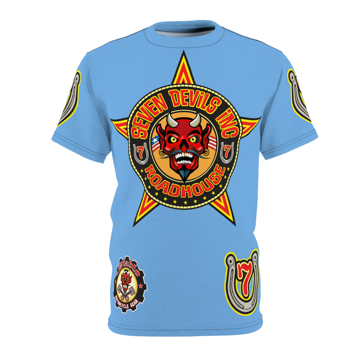 Seven Devils Inc. Roadhouse HiViz Design, Edgy Biker Shirt, Special Motorcycle Riding Gear, Seven Devils Inc.