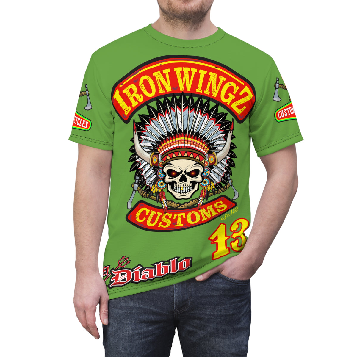Iron Wingz Garage HiViZ Motorcycle Rider Super Tee