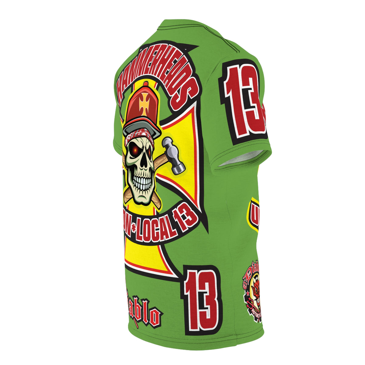Hammerheads Union Local 13 HiViz Super Tee - Rough Tough Bad Attitude Motorcycle Riding Tee