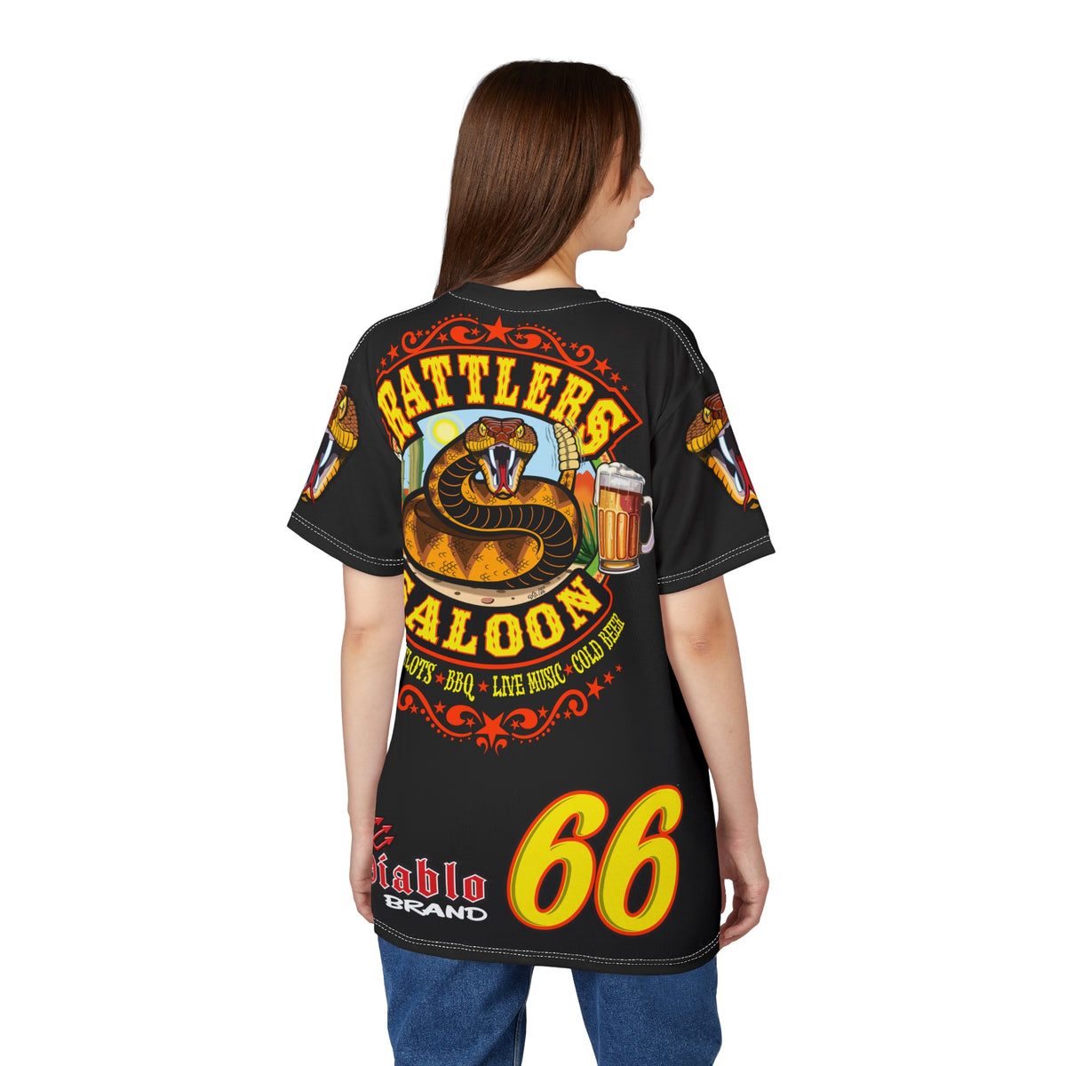 Rattlers Saloon SUPER RIDING TEE — Vintage Biker Route 66 Graphic t-Shirt
