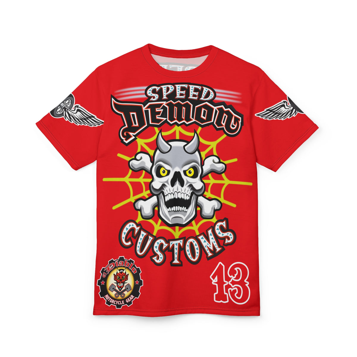 Speed Demon Customs Spectacular HiViz Super Tee - Devilishly Demented Bold Biker Design