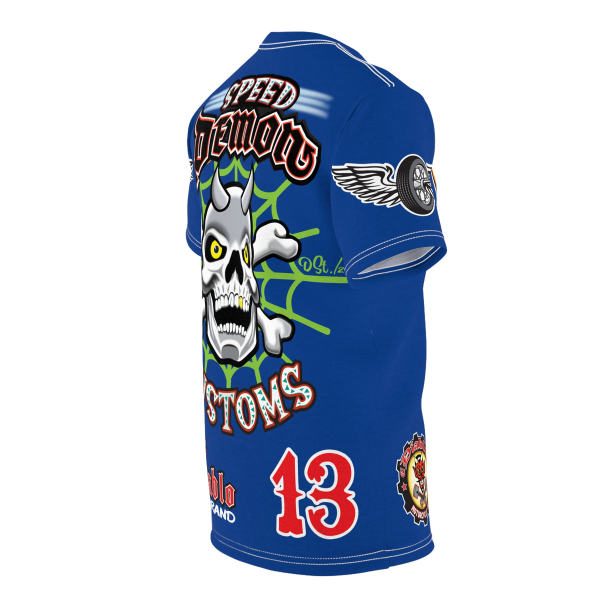 SRT Speed Demon Customs Spectacular  Super Riding Tee - Devilishly Demented Bold Biker Design