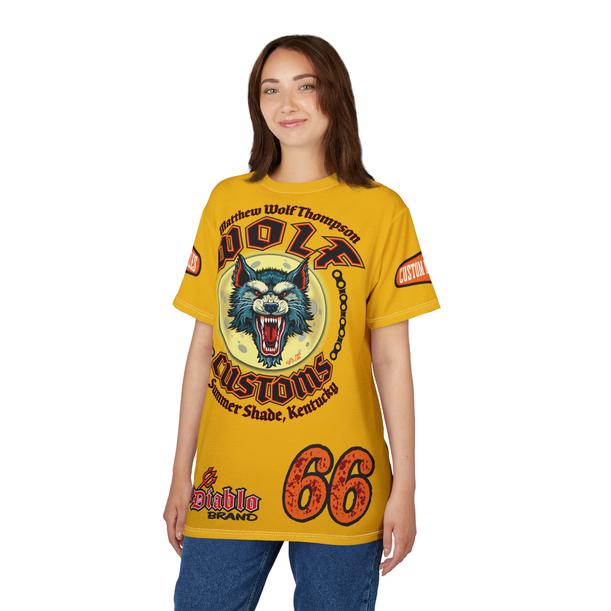 MWT Wolf Custom Motorcycles Super Tee — Viciously Cool High Performance Motorcycle Riding Shirt