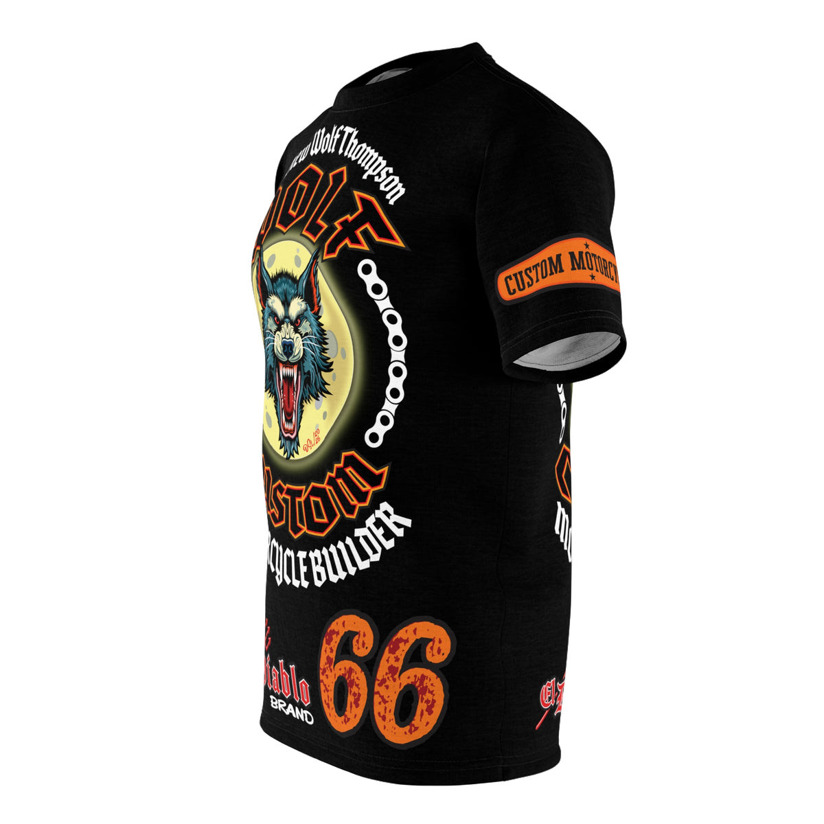 MWT Wolf Custom Motorcycles Super Tee — Viciously Cool High Performance Motorcycle Riding Shirt