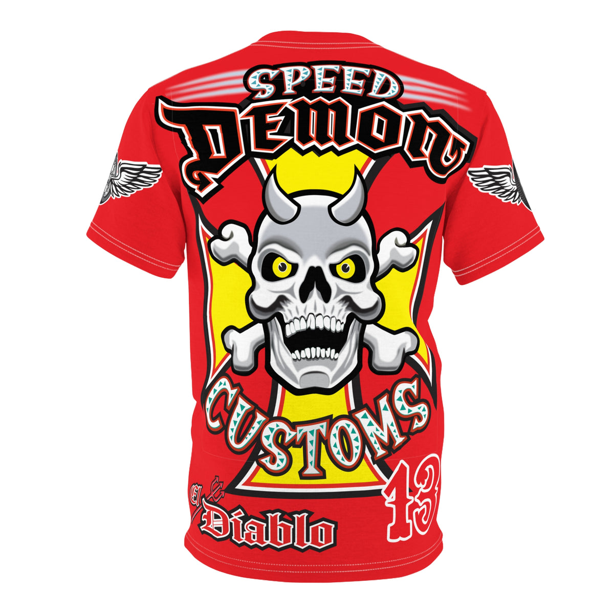 Speed Demon Customs Spectacular HiViz Super Tee - Devilishly Demented Bold Biker Design