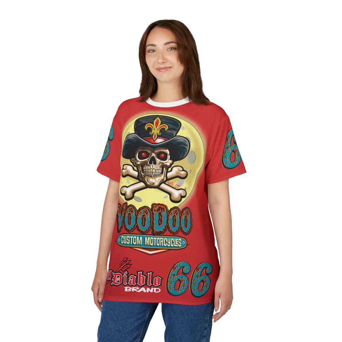 Voodoo Customs  Graphic Tee –  Edgy Style Riding Tee for Bikers