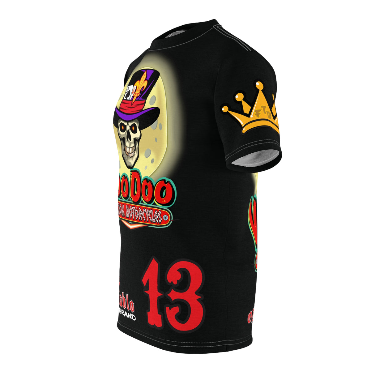 VooDoo Custom Motorcycles BLACK MAGIC - Retro Graphics Biker Tee
