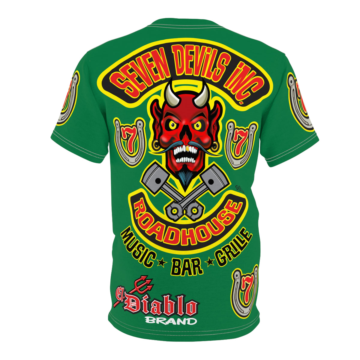 Seven Devils Inc. Roadhouse HiViz Design, Edgy Biker Shirt, Special Motorcycle Riding Gear, Seven Devils Inc.