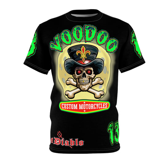Voodoo Motorcycles Black Majic HiViz Super Tee, Unique Graphic Tee, Custom HiViz Apparel