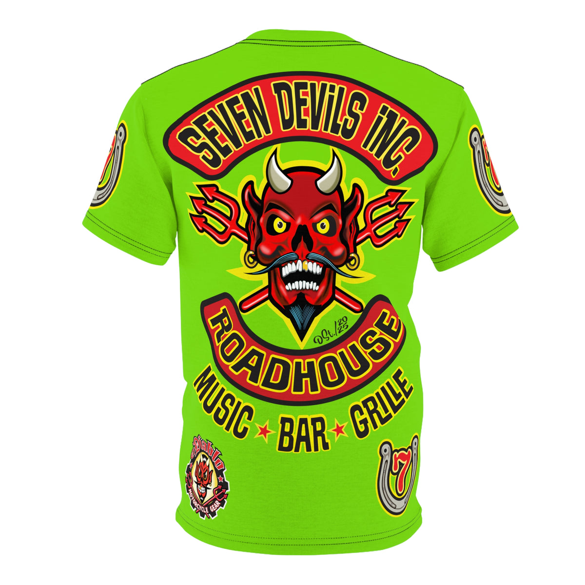 Very Special Seven Devils Inc. Roadhouse HiViz Graphic Tee - Motorcycle Custom Riding Super Tee