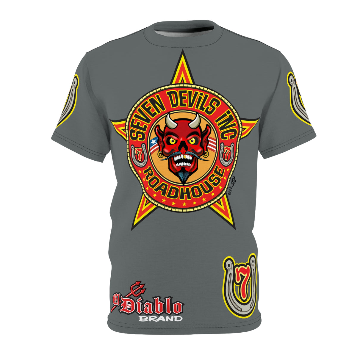 Seven Devils Inc. Roadhouse Deluxe HiViz Graphic Tee - Motorcycle Custom Riding Super Tee