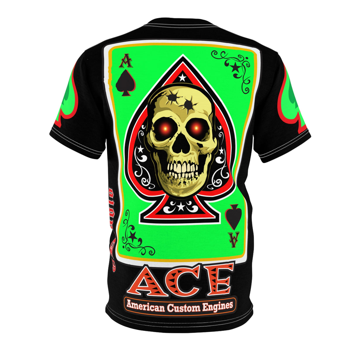 SRT American Custom Engines ACE - Special Lumina Green  Ace of Spades Death Card High Visibility Graphics