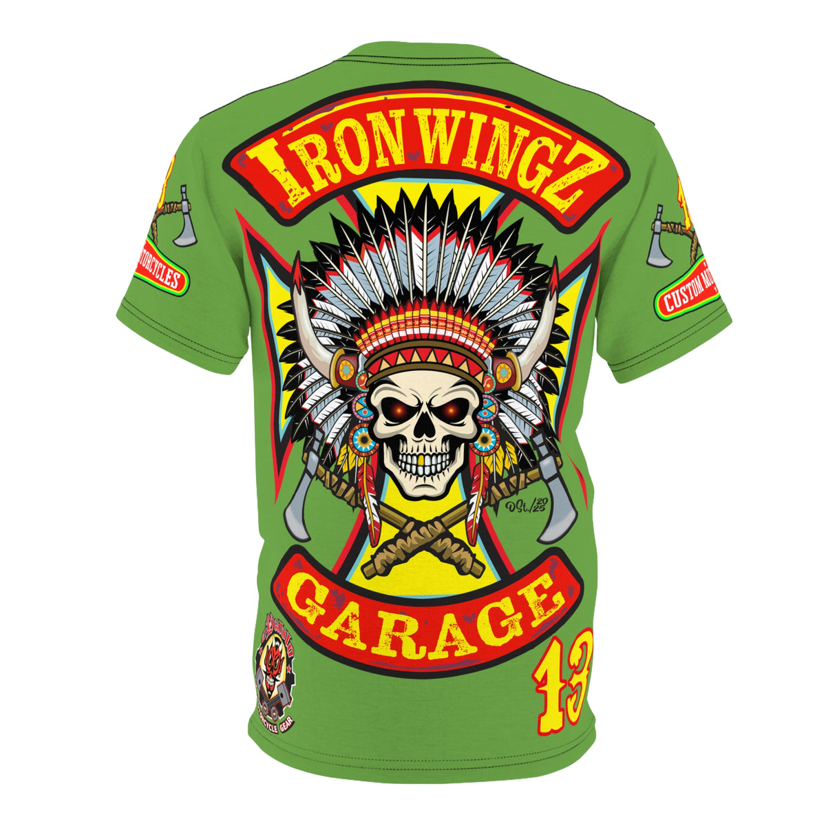 Iron Wingz Garage HiViZ Motorcycle Rider Super Tee