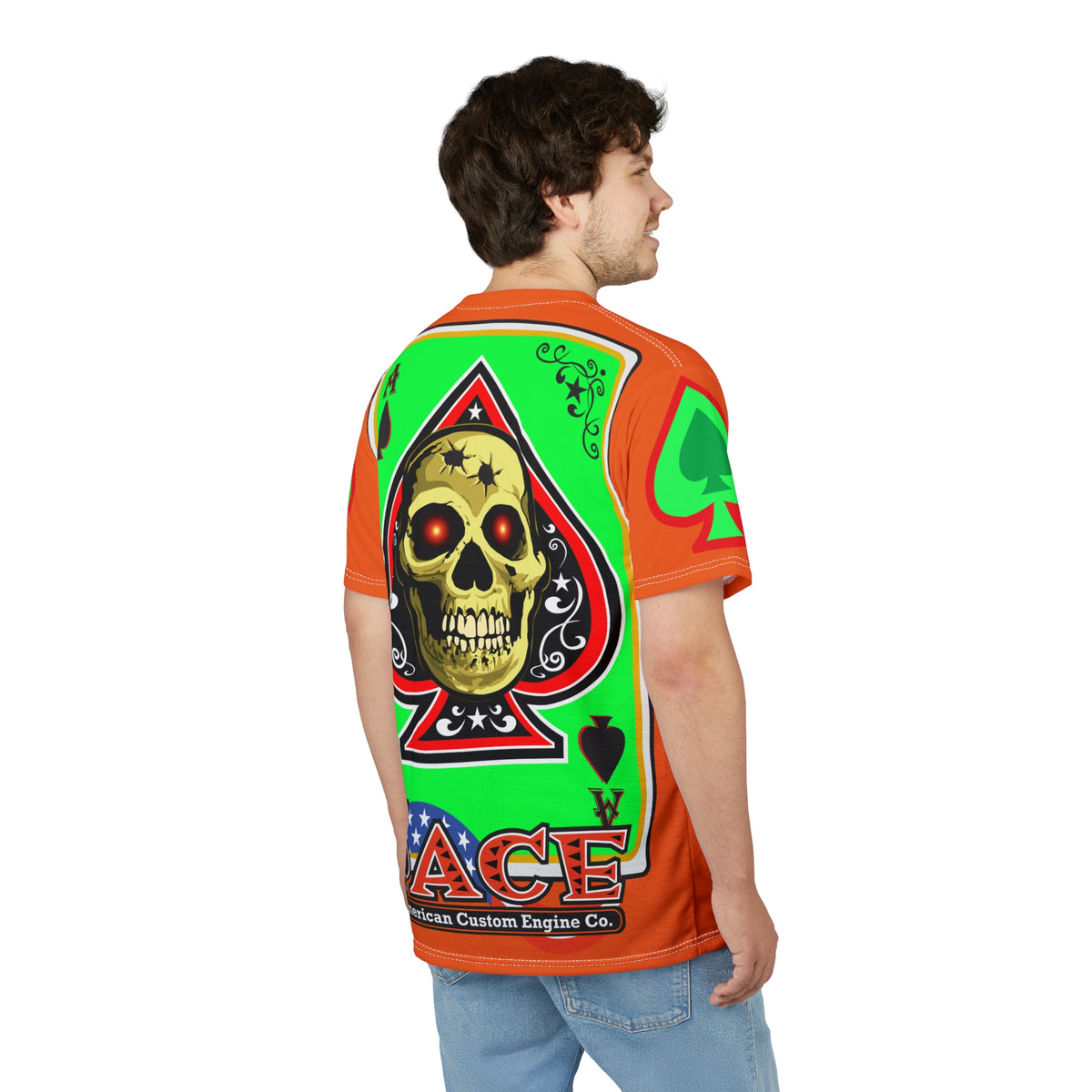 American Custom Engines ACE - Specially Designed Lumina Green  Ace of Spades Death Card High visibility Graphics