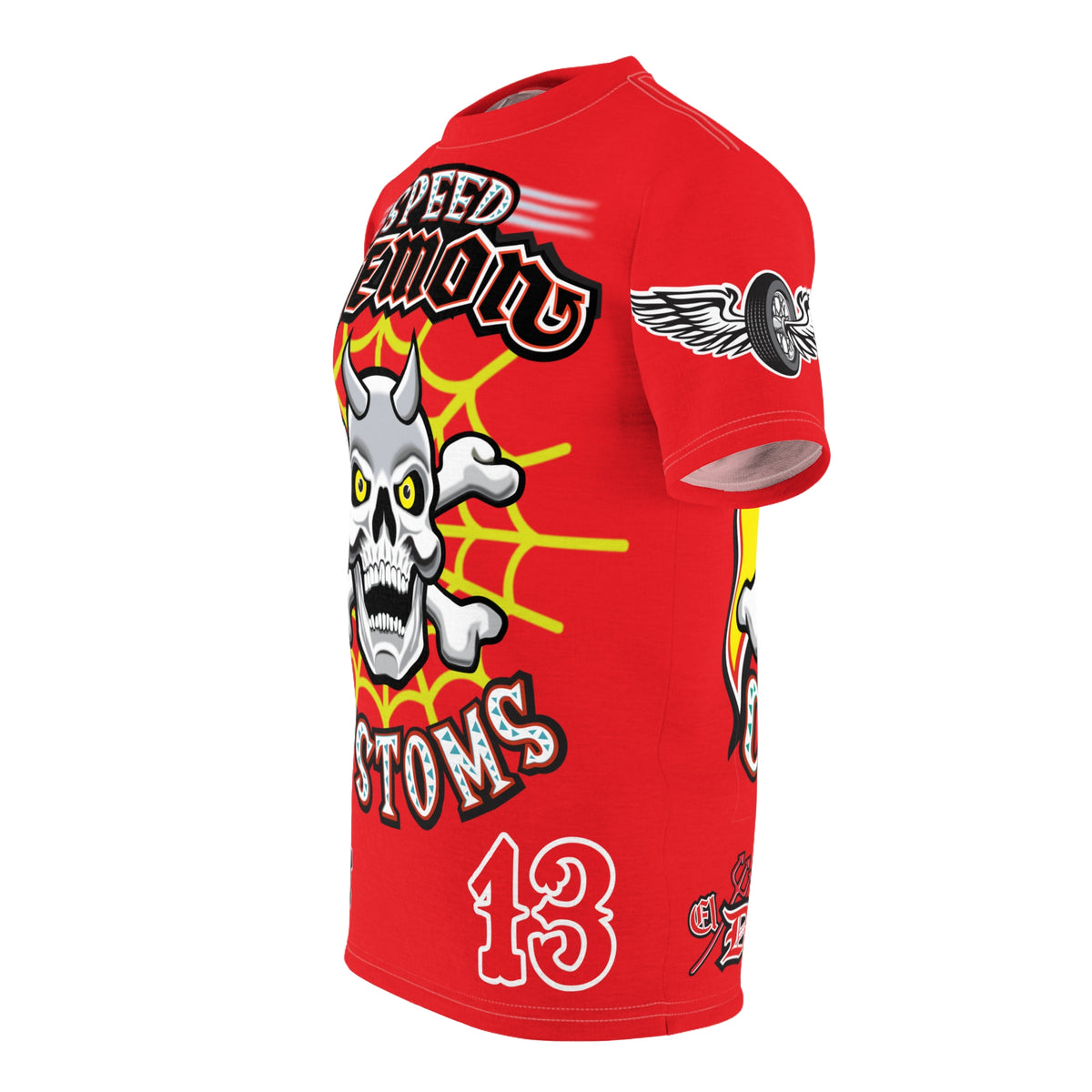 Speed Demon Customs Spectacular HiViz Super Tee - Devilishly Demented Bold Biker Design