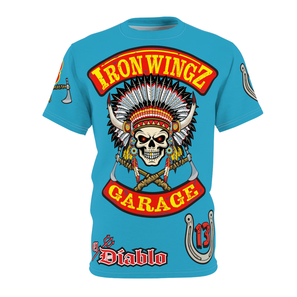 Iron Wingz Garage Warrior HiViZ Motorcycle Rider Super Tee