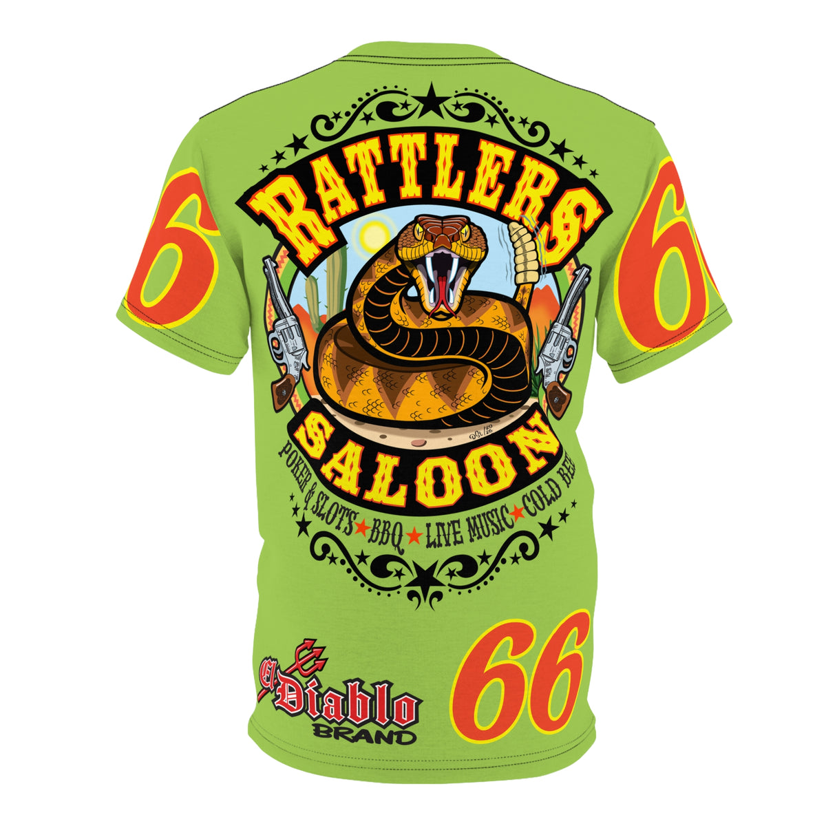 VERY Special HIVIZ Rattlers Saloon ROUTE 66 SUPER TEE — Vintage Biker 66 Graphic Shirt