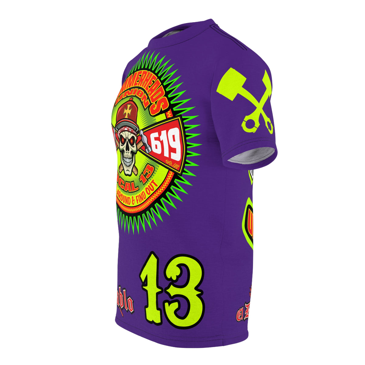 Hammerheads Union Local 13 -  SoCal 619 Special Edition - Custom HiViz Motorcycle Riding Tee Shirt _ Super Comfort and Fit