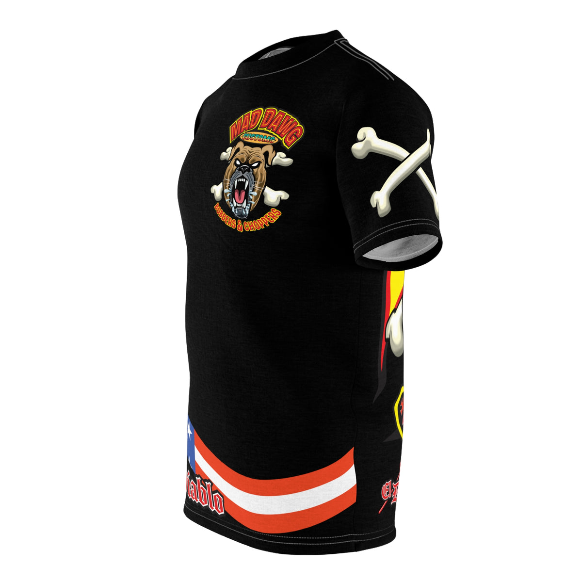 SRT Mad Dawg Customs Americana, Edgy Motorcycle Apparel, HiViz Custom Riding TEE, Rebel Fashion, Biker Style