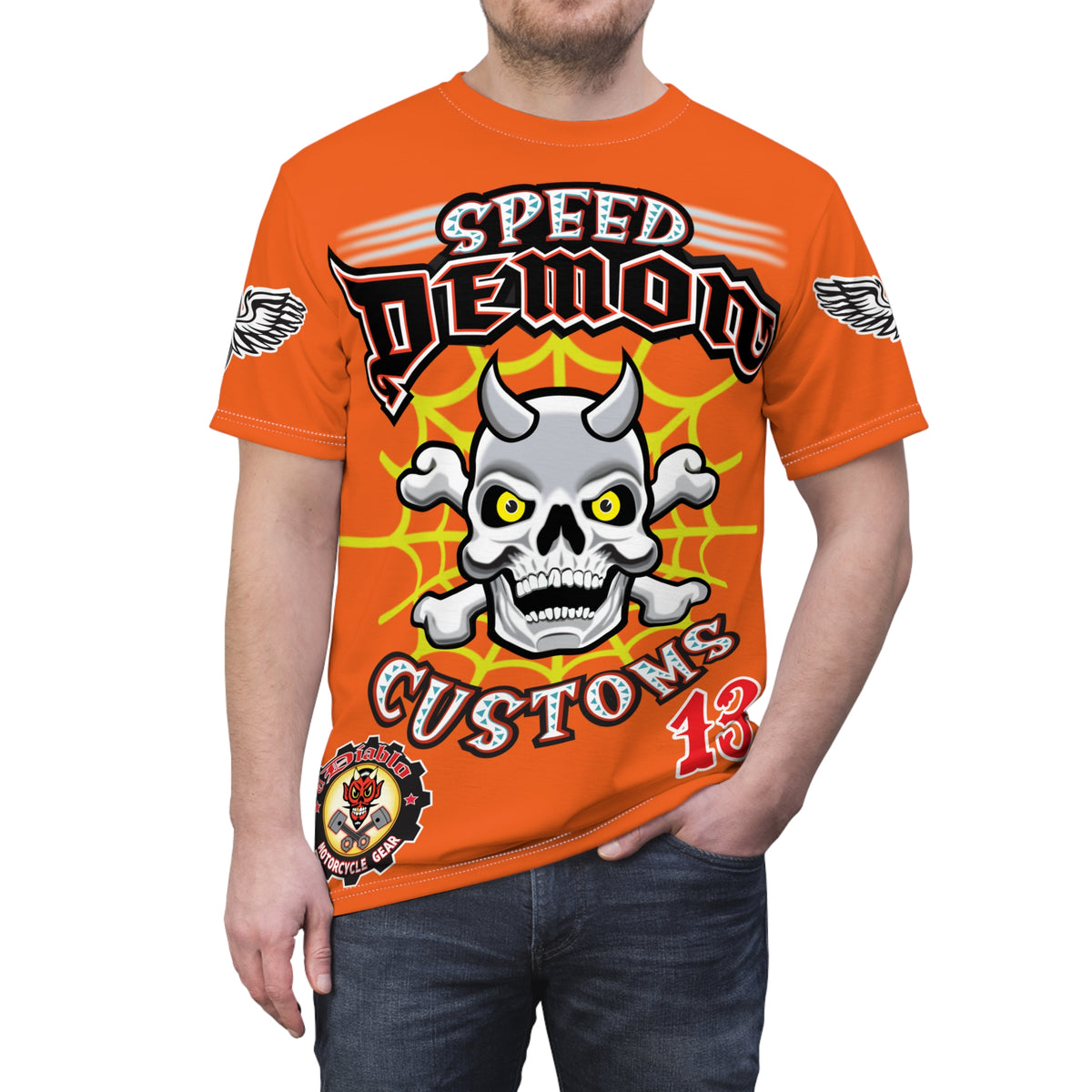 Speed Demon Customs Spectacular HiViz Super Tee - Devilishly Demented Bold Biker Design