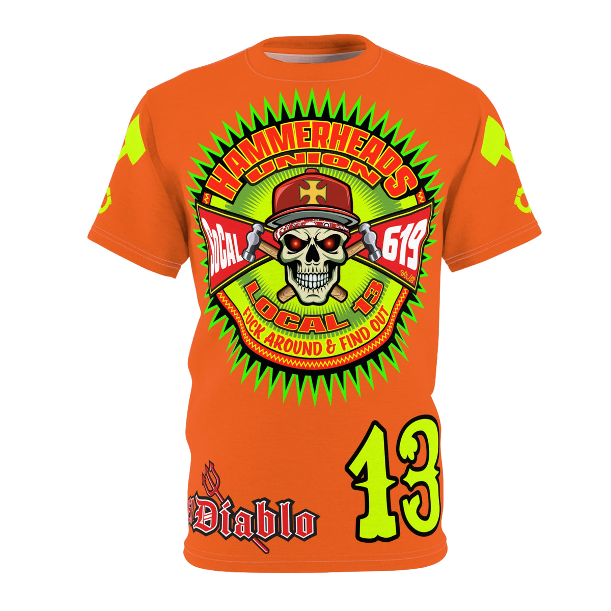 Hammerheads Union Local 13 -  SoCal 619 Special Edition - Custom HiViz Motorcycle Riding Tee Shirt _ Super Comfort and Fit