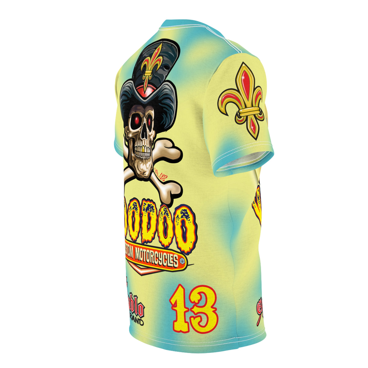 Voodoo Custom Motorcycles HIVIZ TYE DYE BLAST SUPER RIDING TEE - Look Cool, Ride Cool jn our Finest Biker Riding Tee