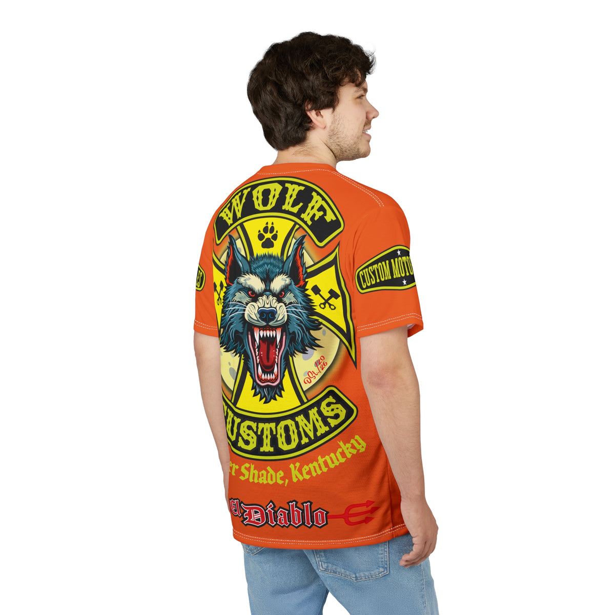 MWT Wolf Customs with XL HiViZ Graphics Super Tee —  The Best Biker Riding Tee EVER !!!