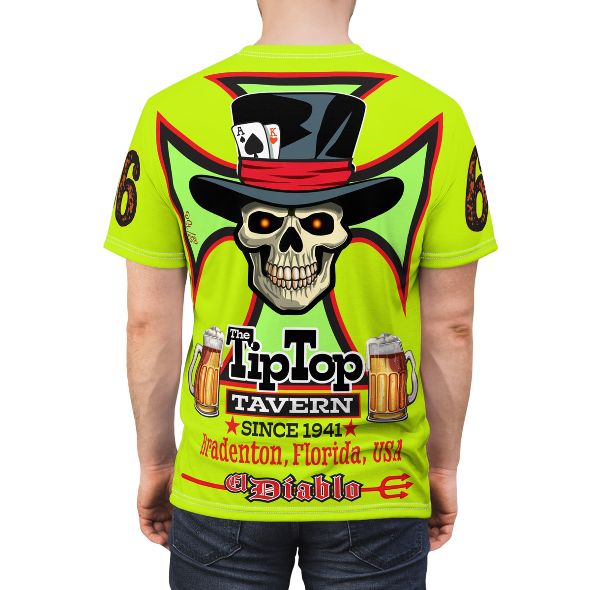 Very Special Tip Top Tavern Dive Bar HiViz Lumina Super Tee (*Limited Edition) - America's Best Dive Bar, Bikes Beers Babes & Bros. - Honouring Biker Bar Tee