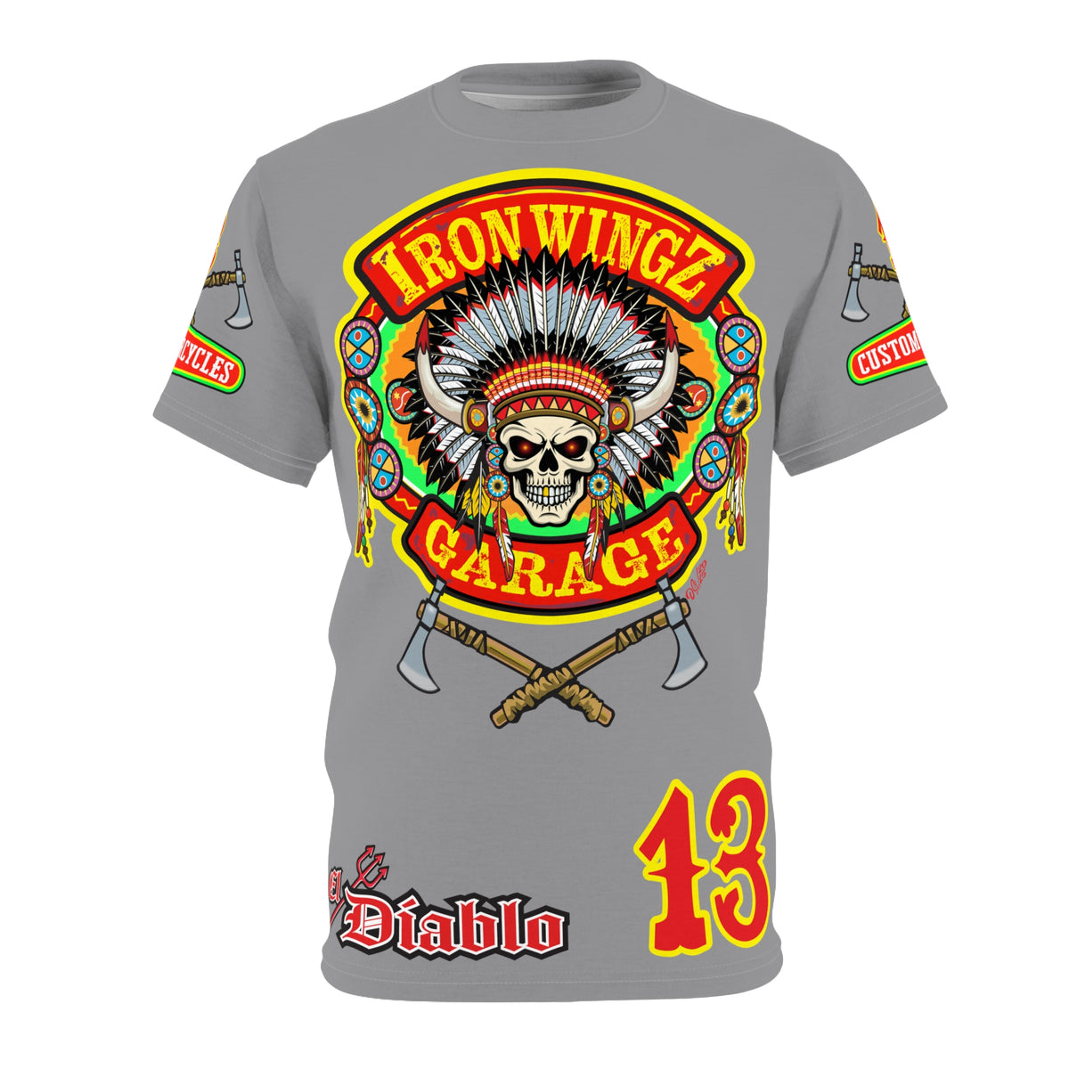 Iron Wingz Garage HiViZ Motorcycle Rider Super Tee