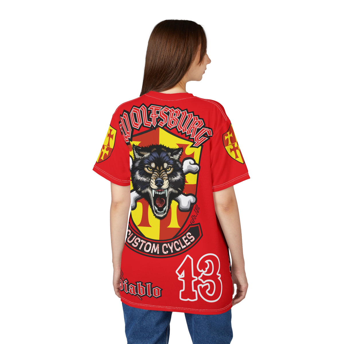 Wolfsburg Custom Cycles HiViz Graphic Super Tee for Bikers