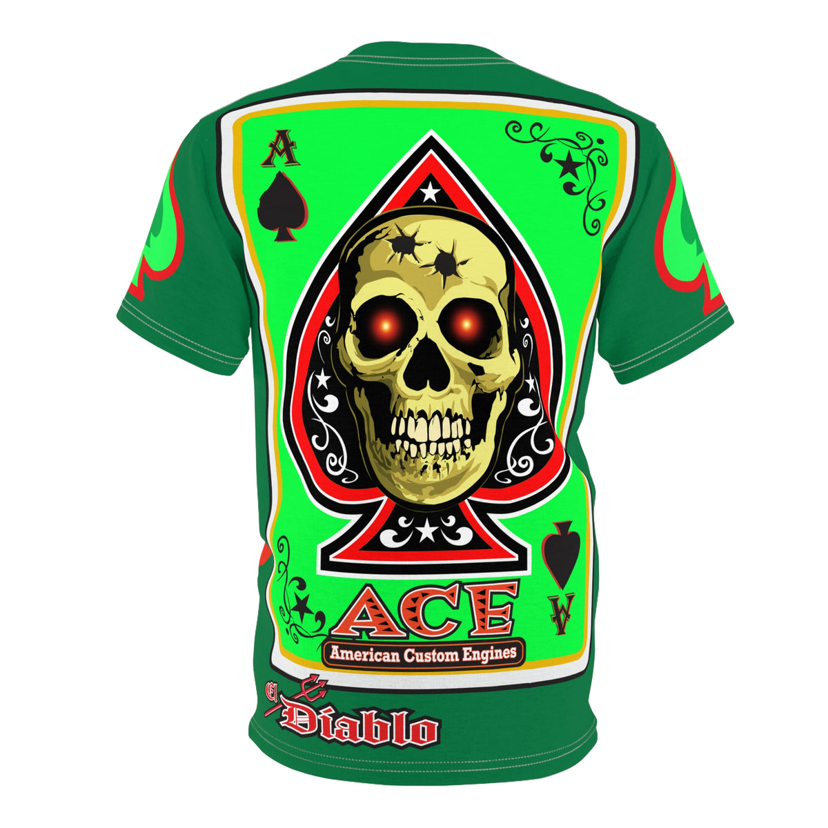 American Custom Engines ACE - Special Lumina Green  Ace of Spades Death Card High visibility Graphics