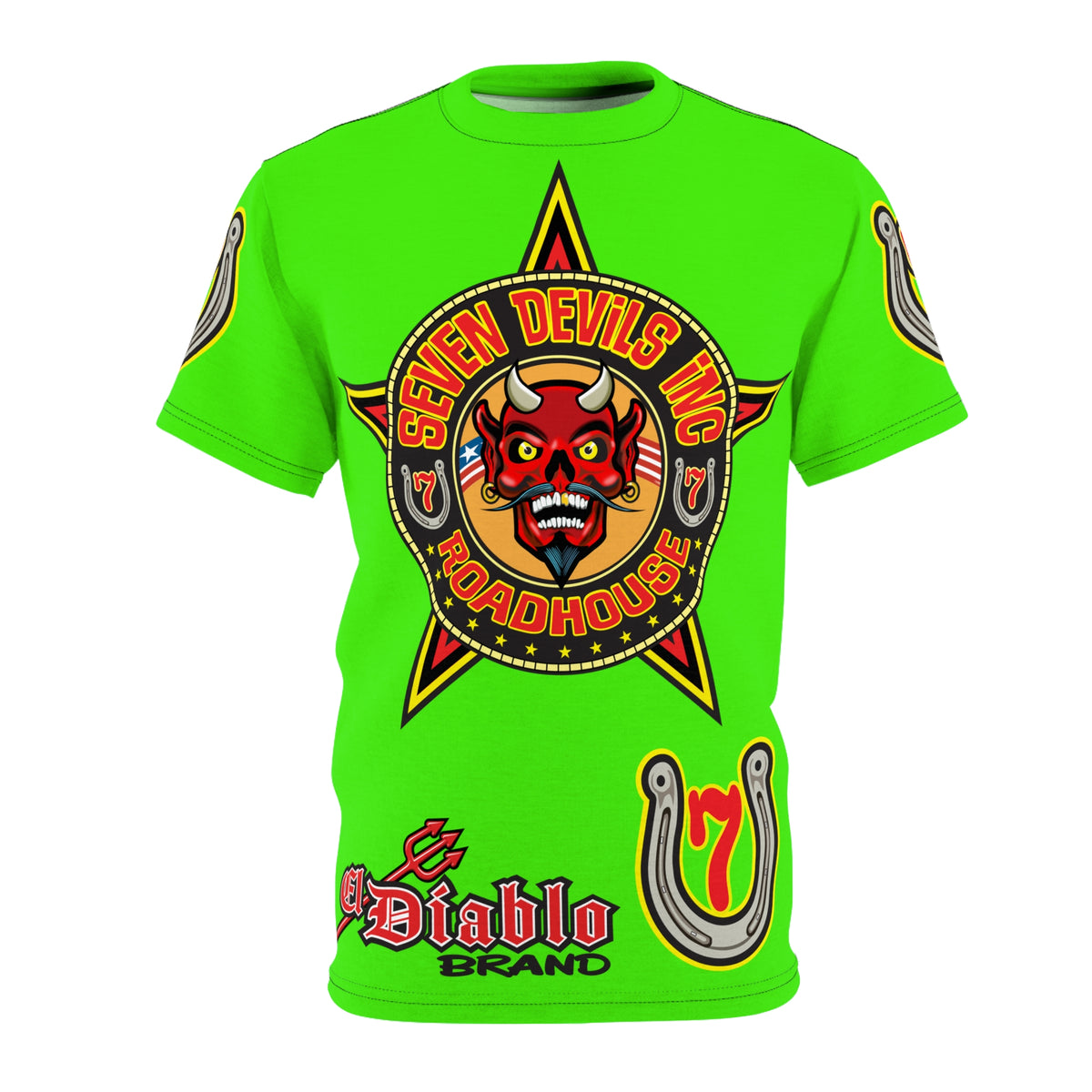 Very Special Seven Devils Inc. Roadhouse HiViZ Lumina Graphic Tee -  Motorcycle Custom Riding Super Tee