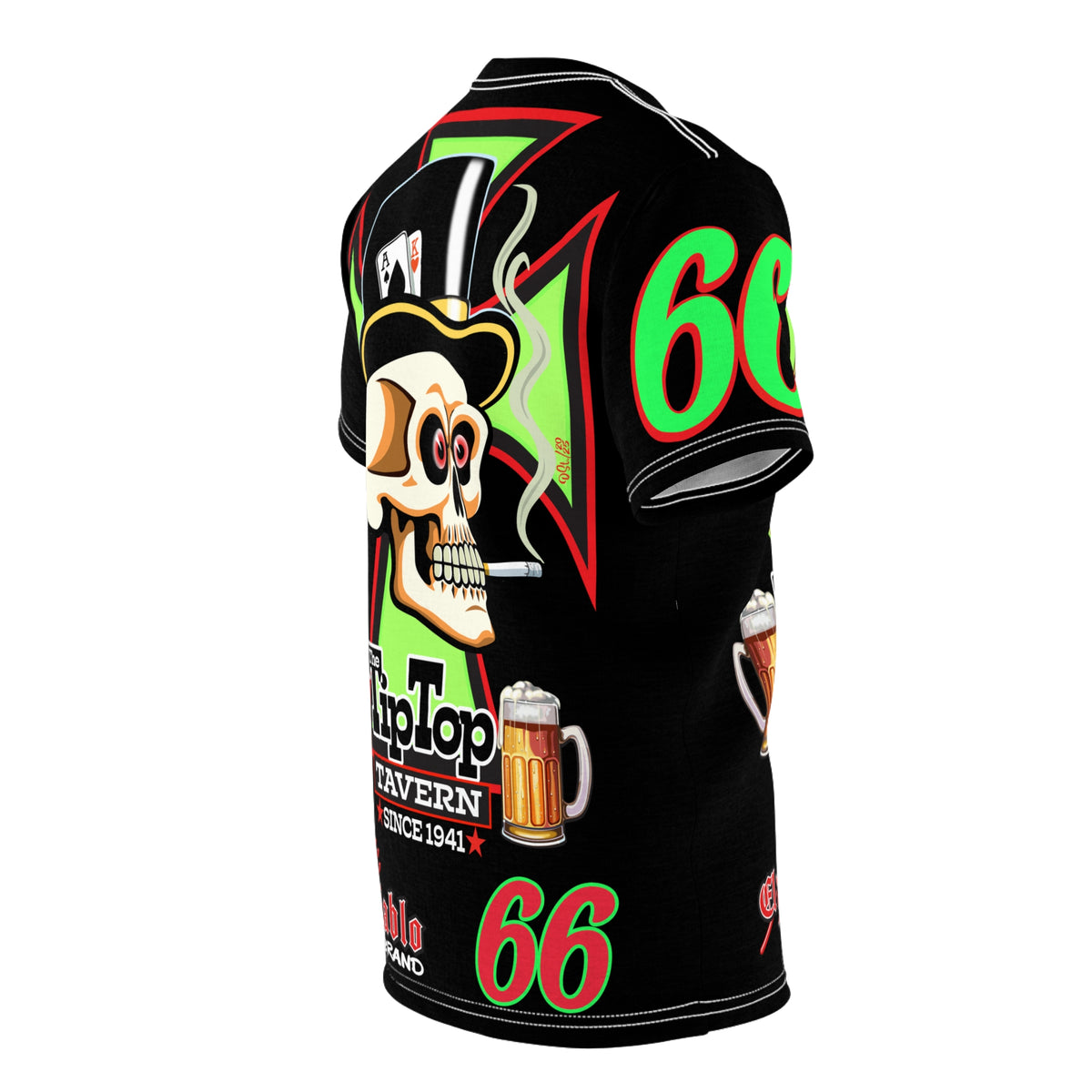 Tip Top Tavern Dive Bar Super Tee - Special Edition Black is Back + XL Graphics - America's Best Dive Bar - Bikes Beers Babes & Bros. - Biker Bar Tee