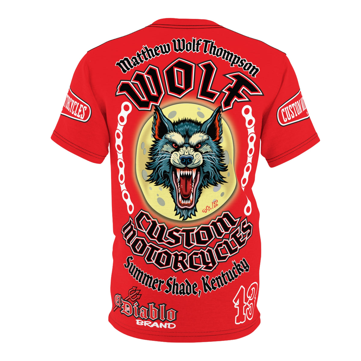 MWT Wolf Custom Motorcycles Super Tee — Viciously Cool High Performance Motorcycle Riding Shirt