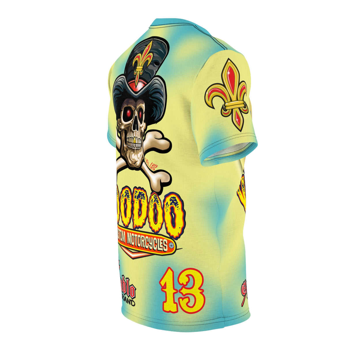 Voodoo Custom Motorcycles HIVIZ TYE DYE BLAST SUPER RIDING TEE - Look Cool, Ride Cool jn our Finest Biker Riding Tee