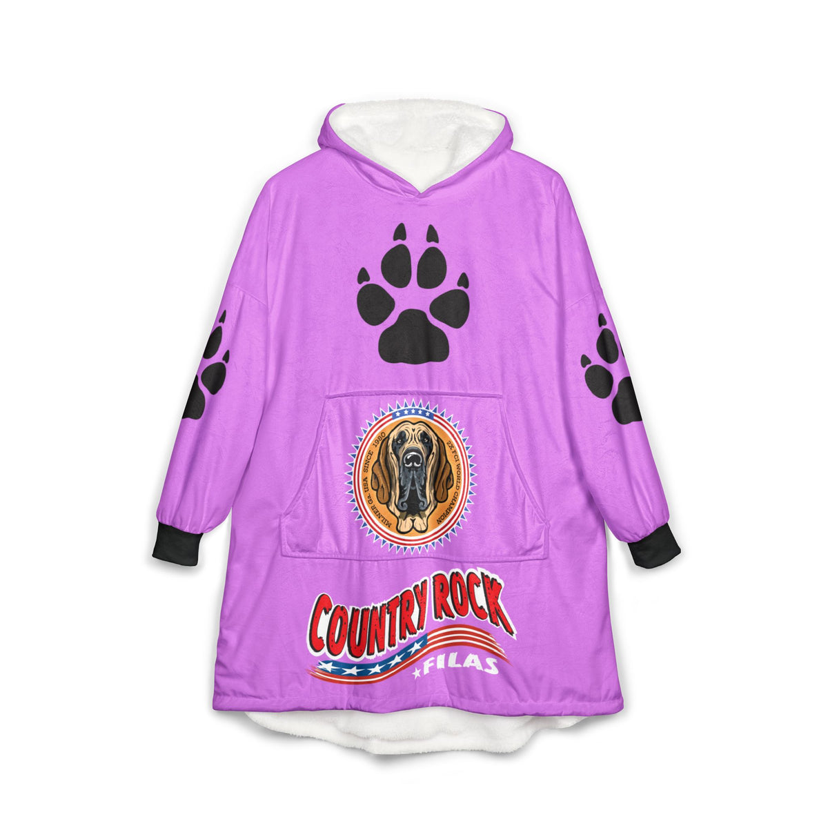 Hooded Blanket — Country Rock Filas Dog Paw Plush Throw
