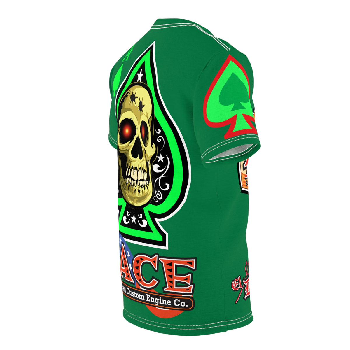 American Custom Engines ACE - Special Lumina Green  Ace of Spades Death Card High visibility Graphics