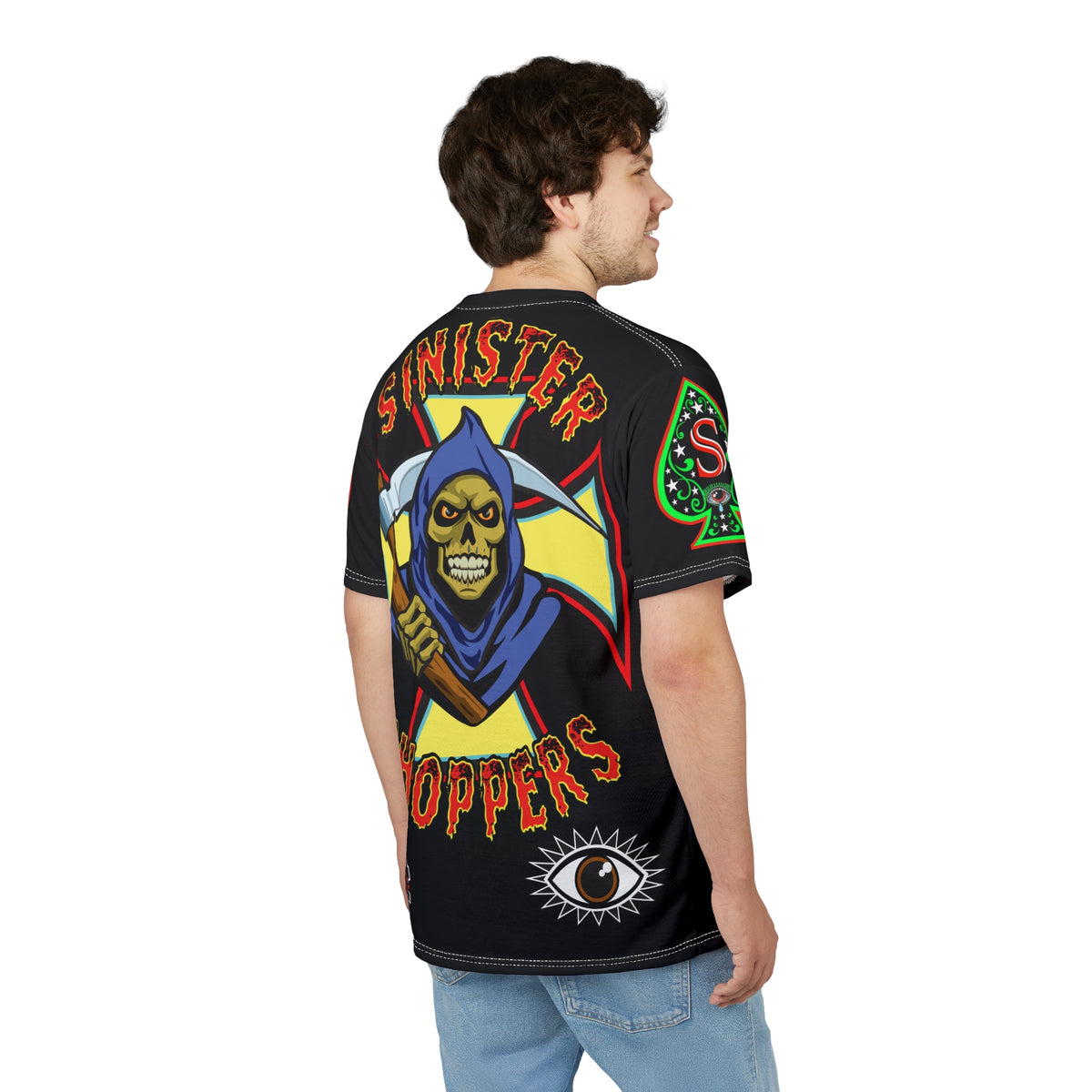SRT Sinister Choppers Reaper Super Tee - Gothic Graphic T-Shirt for Motorcycle Riders