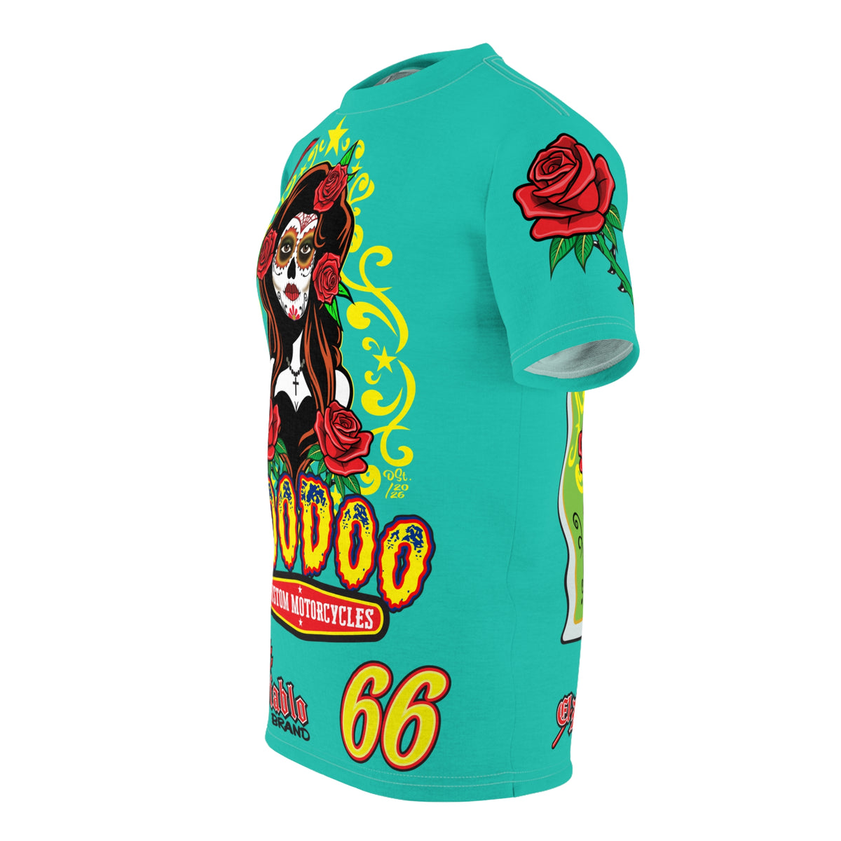 Copy of Voodoo Custom Motorcycles Tee — Queen of Hearts  Graphic Riding Super Tee