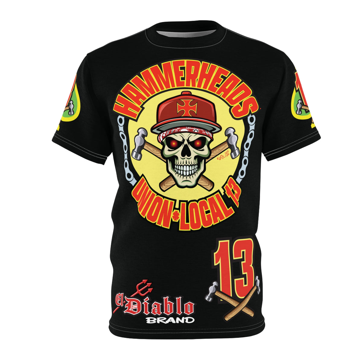 Hammerheads Union Local 13  -  Custom Motorcycle Riding Super Tee - Super Comfort and Fit