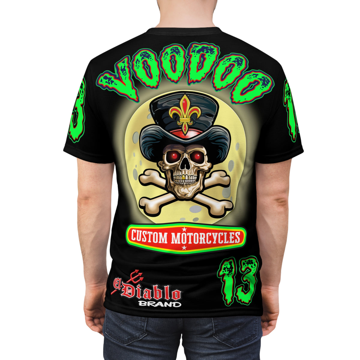 Voodoo Motorcycles HiViz Badass Super Tee, Unique Graphic Tee, Custom HiViZ Apparel
