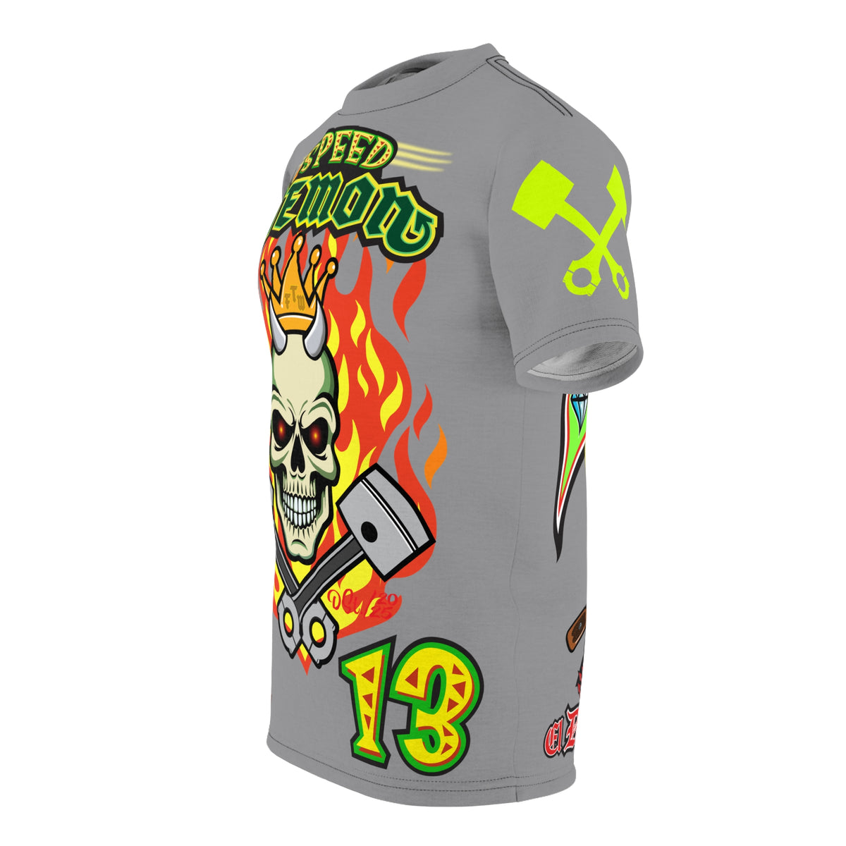 Speed Demon Hellfire HiViz Super Tee - THE Perfect Motorcycle Riding Tee - High Comfort & Perfect Fit Super Tee
