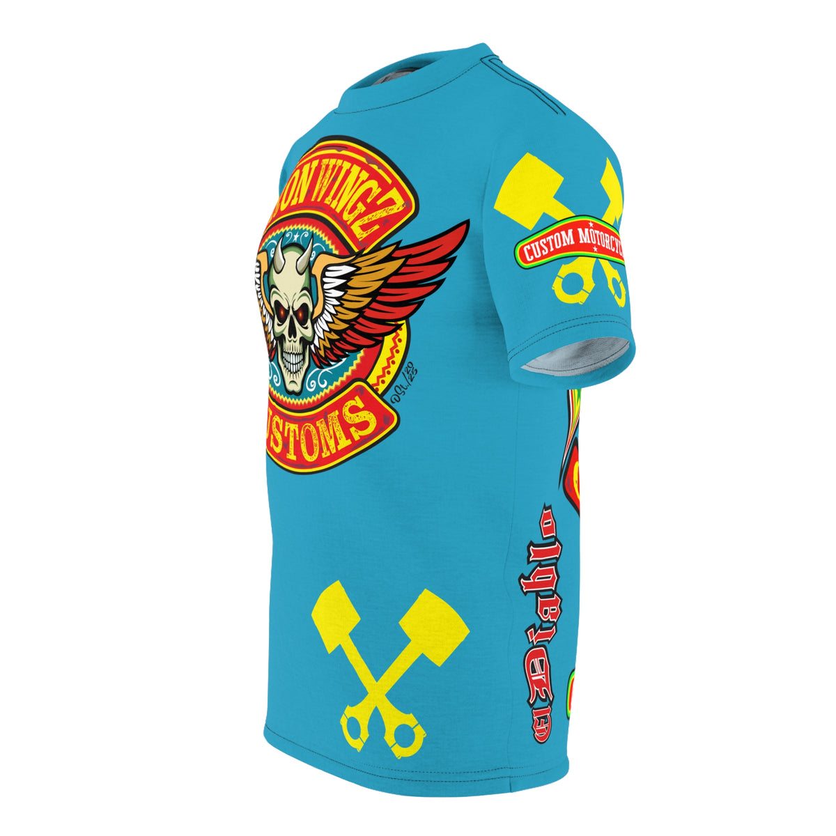 Iron Wingz Garage HiViz Super Tee, Unisex Graphic T-Shirt, Rockabilly Style Shirt, Alternative Fashion Top, Perfect Gift for Bikers