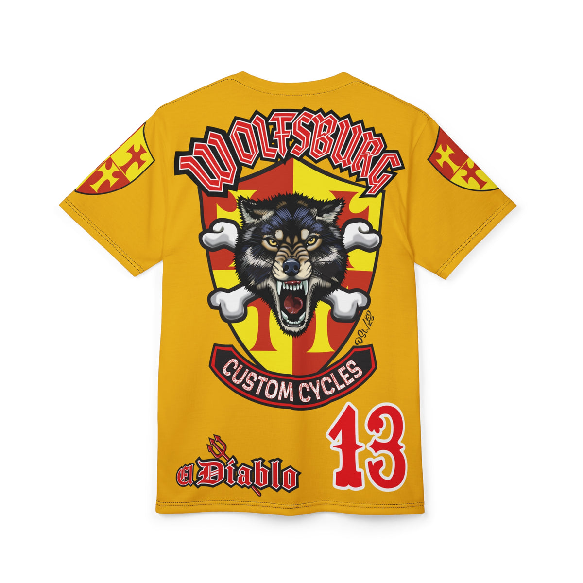 Wolfsburg Custom Cycles HiViz Graphic Super Tee for Bikers