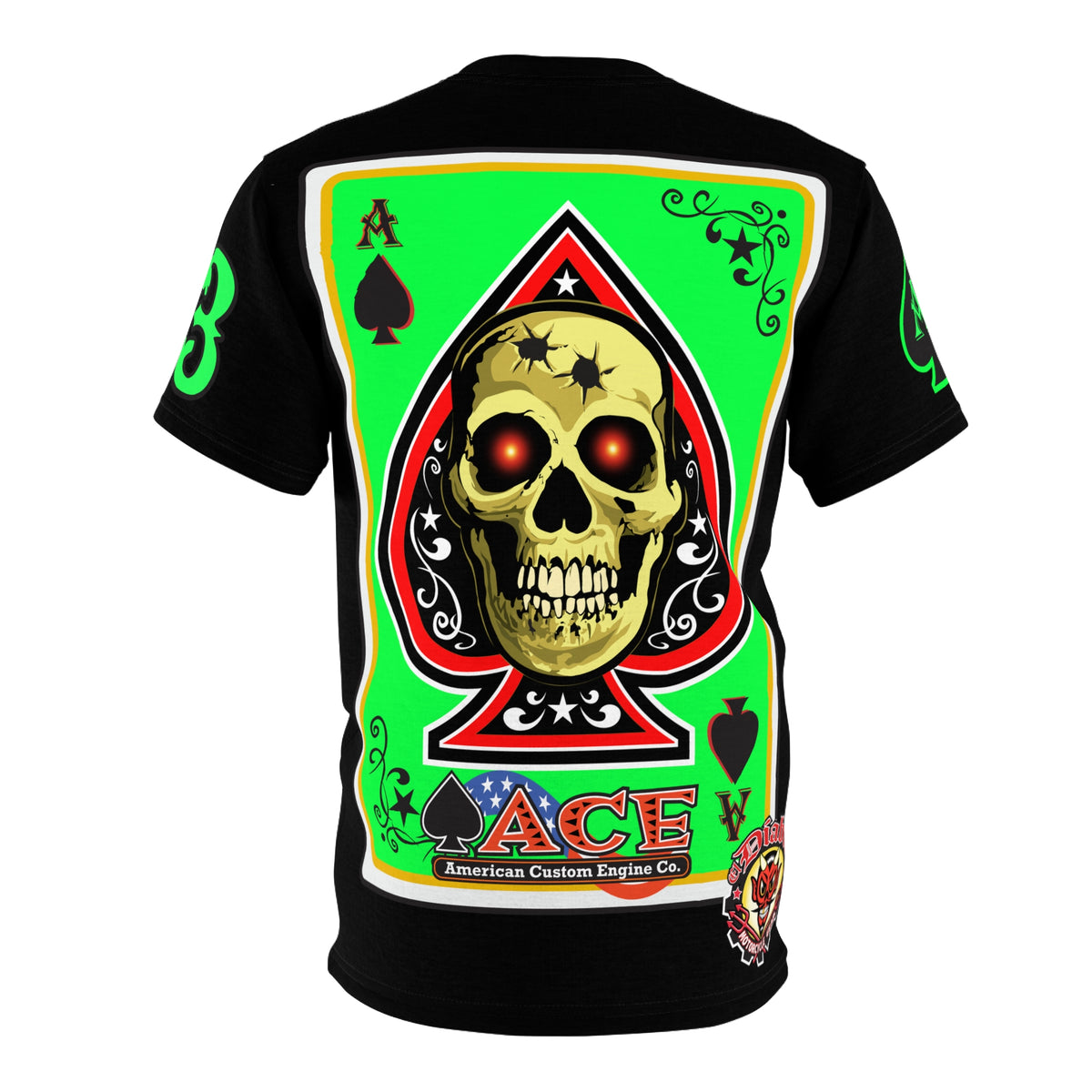 American Custom Engines ACE - Super HiViz Ace of Spades Lumina Green Back Graphics