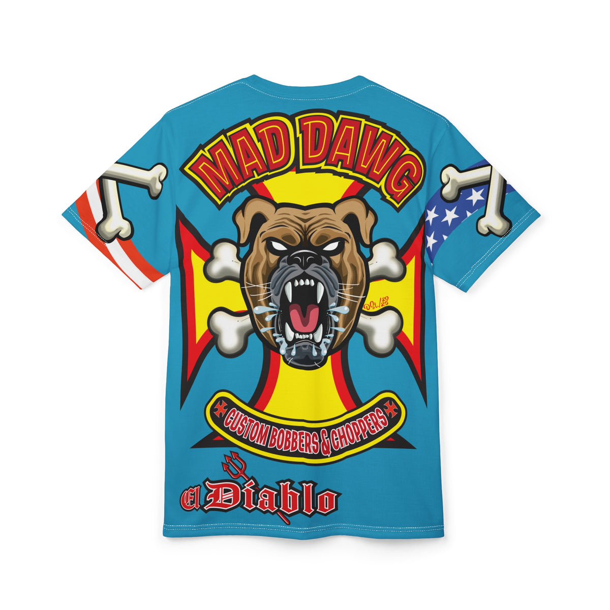 Mad Dawg Customs, Edgy Motorcycle Apparel, HiViz Custom Riding TEE, Rebel Fashion, Biker Style