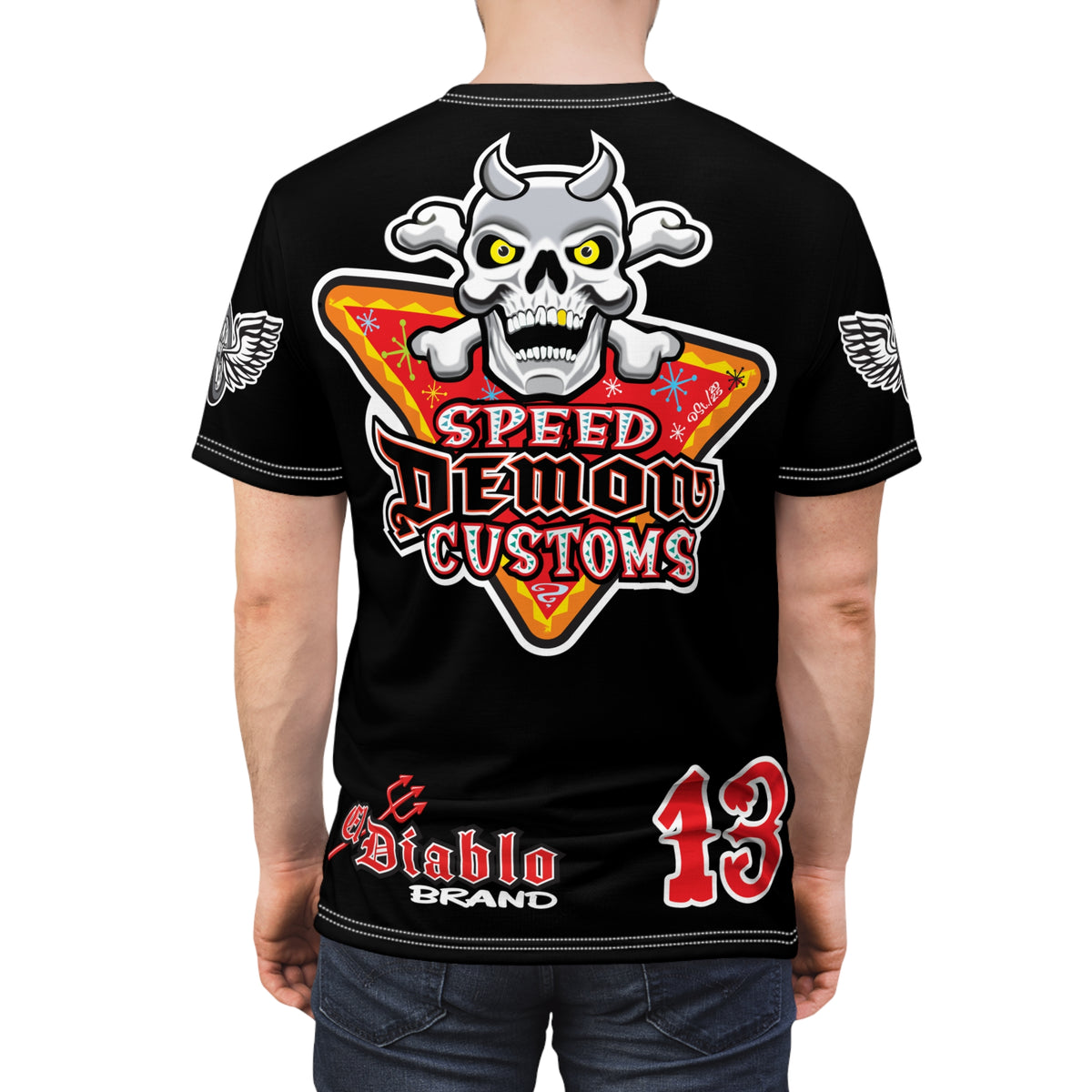 SRT Speed Demon Customs Spectacular  Super Riding Tee - Devilishly Demented Bold Biker Design