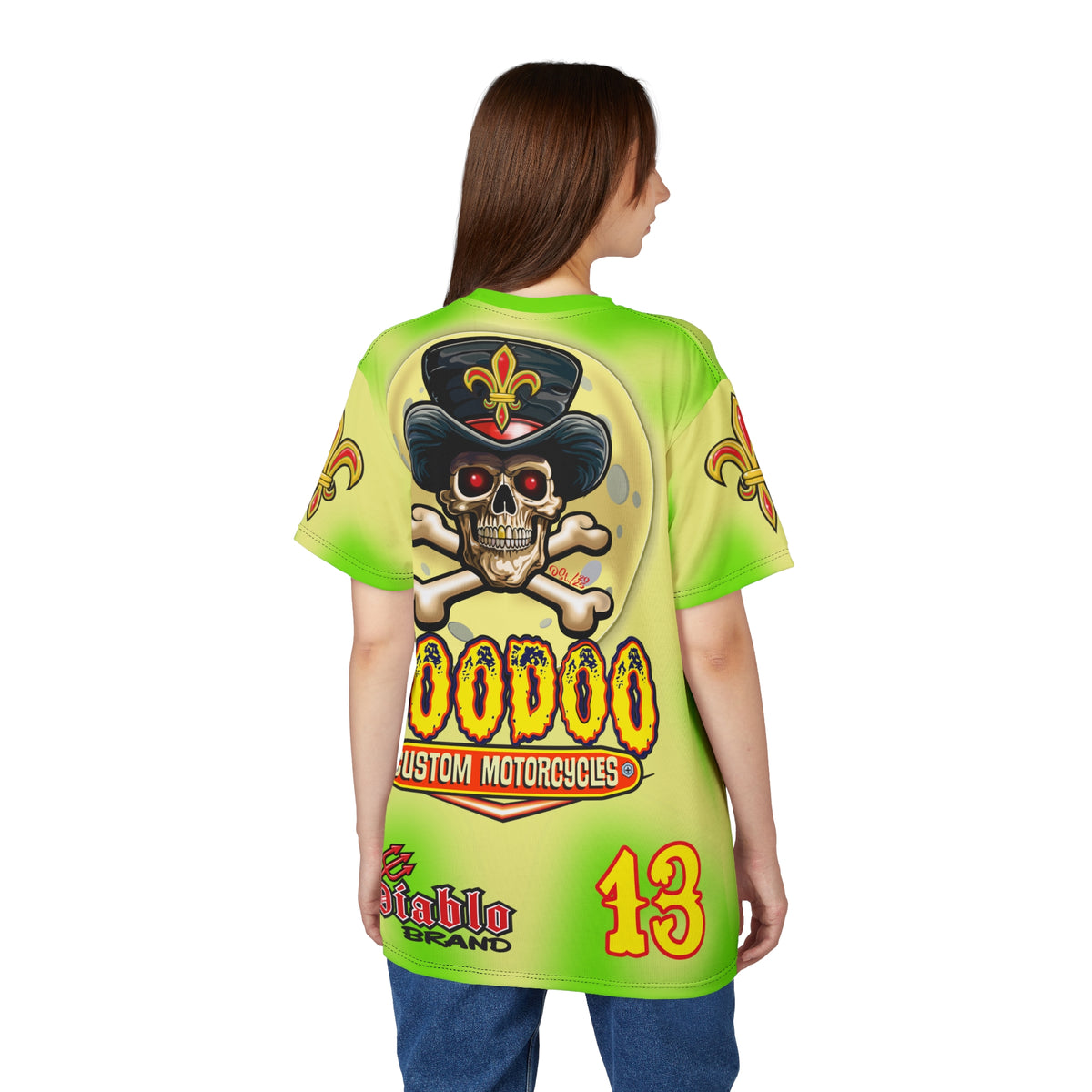 Voodoo Custom Motorcycles HIVIZ TYE DYE BLAST SUPER RIDING TEE - Look Cool, Ride Cool In our Finest Biker Riding Tee